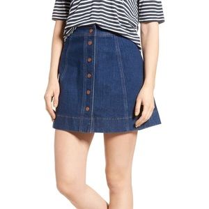 Madewell Metropolis Snap Denim Miniskirt